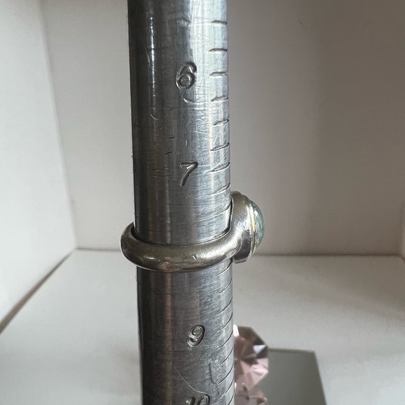 Lg sterling silver 925 raw call Raw Cabochon  aqua marine - Picture 11 of 14